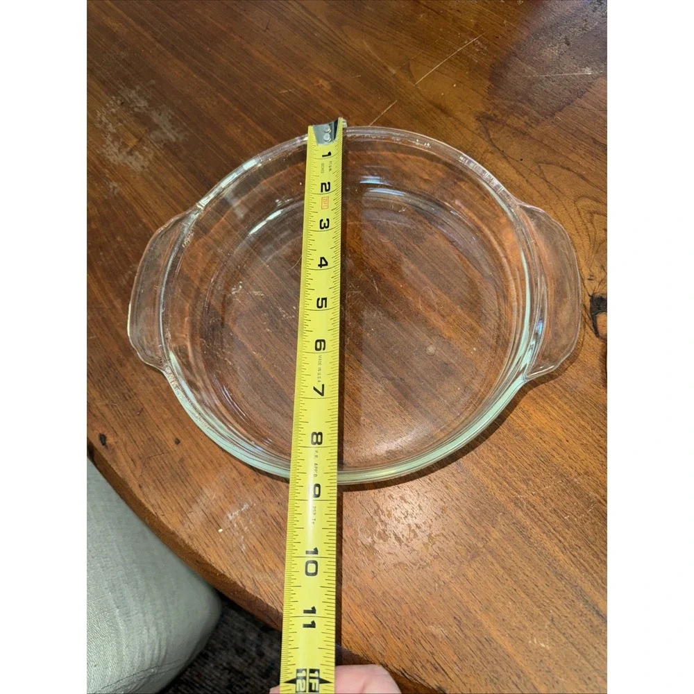 Vintage Fire king Clear Glass 9in Pie Dish #450 OLA51‎